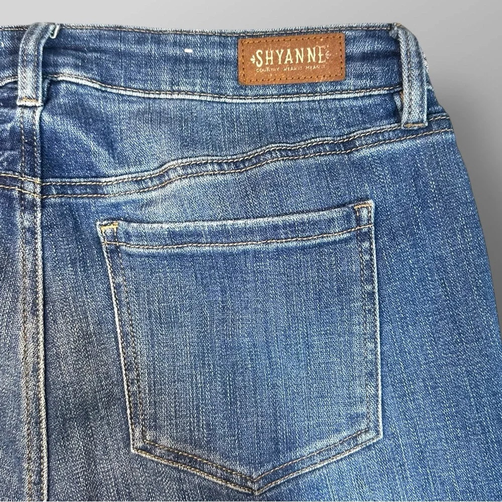 Shyanne Women's Blue Distressed Boot Cut Jeans - Picture 8 of 11